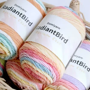 Rainbow Dyeing 100G 2mm for Crochet Blanket Knitting Milk Cotton Yarn