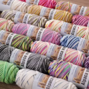 Rainbow Gradient Alpaca Wool Yarn Pure 100g Ball Chunky Colored Knitting Crochet Sweater Scarf Hat Doll Supplies