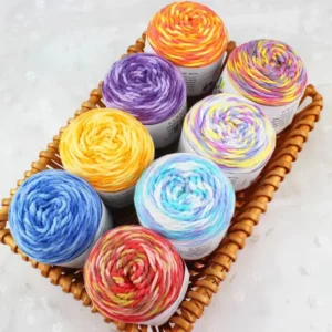 Rainbow Segment Dyed 5 Ply 100 Percent Acrylic Milk Cotton Yarn Multi Color Crochet Knitting Yarn for Hand Weaving