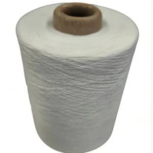 Raw White 21S 100% Polyester Spun Yarn Ring Spun for Knitting Weaving
