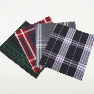 Ready Stock Soft Yarn Dyed Herringbone Purple Wrinkle Free Polyester Rayon Tartan Material for Girls School Dress