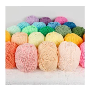 Ready to Ship 50 Anti pilling Organic Cotton Acrylic Milk Cotton Yarn 5ply for Hand Crochet