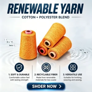 Recycled Cotton Raw Material Open End Recycled Yarn 4S-32S Yarn Custom Color