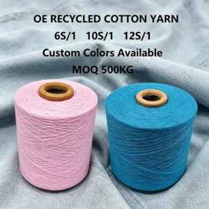Recycled Cotton Weaving OE Blended Yarn Open End 20 1GRS Certified for Knitting Weaving Fabric and Socks From China
