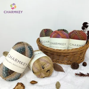 Recycled Polyester Acrylic Blended Dyed Strong Hand Knitting AB Yarn