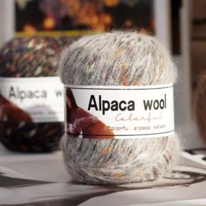Recycled Polyester Blend Alpaca Wool Yarn High Tenacity Anti Bacteria Sustainable Anti Pilling Hand Knitting 50g