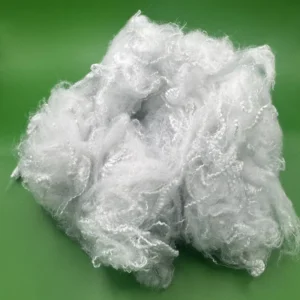 Recycled White Polyester Staple Fiber 1.5D 51mm High Tenacity Flame Retardant Eco Material Textile Spinning Yarn Making Concrete