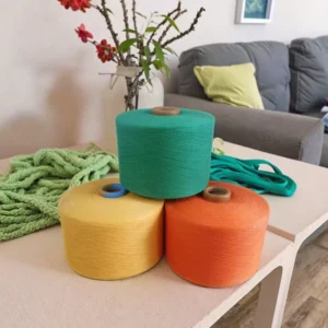 Recycling Knitted Yarn Custom Recycled OE Cotton Blended Circular Machine Knitting Yarn 30s Sock Yarn