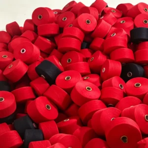 Red Color Customized OE Cotton Yarn Factory Direct Supply Eco Friendly Recycled Blended Yarn for Sock Knitting Garments