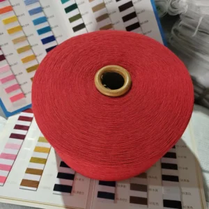 Red Color Ne12 16s 20s Blended Yarn Dyed Melange Open End Carded TC Recycled Cotton for Socks Knitting Yarn