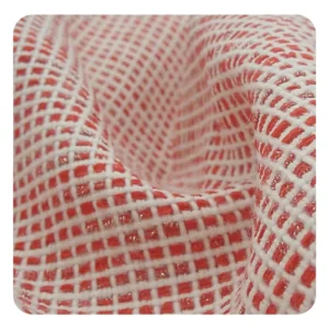 Red and White Ripstop Twinkling Yarn Dyed Soft and Warm Woolen Tweed Fabric