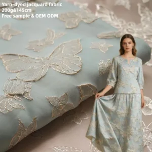 Relief 3D Metallic Yarn Dyed Big Flower butterfly Pattern Jacquard Brocade Fabric for Garment Summer/Winter Clothing