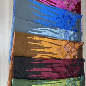 Relief Craftsmanship Eco friendly Fabric Upholstery 100% Polyester Abaya Kaftan Yarn Dyed Knitted Brocade Jacquard for Girls