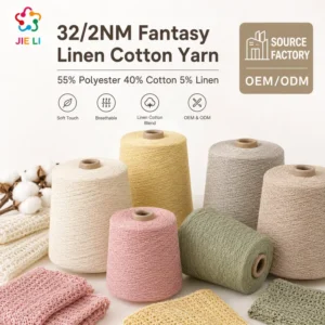 Ring Spun 32/2 Two Ply Iridescent Linen Blended Yarn Soft Cool Raw Yarn for Vintage Shirt Summer Dress Scarf