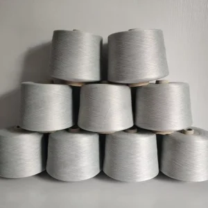 Ring spun Conductive Yarn with Metal Fiber Stainless Steel Blend Anti static Polyester Metal Blend Yarn 32/40 for Faraday Fabric