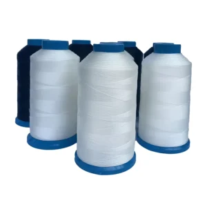 Sample Size92 Tex90 280D/3 300D/3 White & Black High Tenacity Polyester Bonded Machine Stitching Thread for Leather Bag Sewing