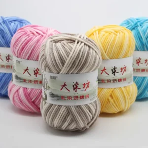 Section Dyed Milk Cotton Thread 5 Strands Medium Thick Children’s Yarn Crochet Hand Knitted Scarf Bag Yarn Thick Thread