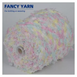 Segment Dyed Fishtail Fancy Crochet Yarn 100% Polyester OX 055 Ou Xing Knitting Weaving Crochet 25kg 1 2.2Nm Standard Evenness