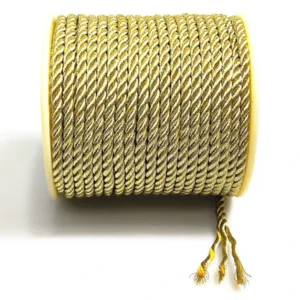 Selling Garment Accessories 5mm Gold Silver Colour Metallic Yarn Twisted Rope