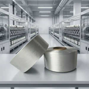 Semi Dull 100% Recycled Polyester FDY Raw White 190D/48F Yarn with OEKO Certificate