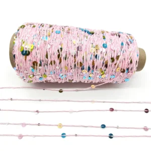 Shiny Beads Yarn Sequins Fancy Yarn Multi Fiber Artisanal Yarn for Knitting Crochet DIY Sweater Scarf Hat Shawl Coat Dress