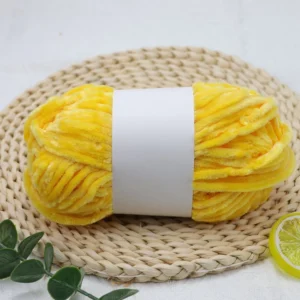 Shiny Chenille Yarn 100% Polyester Soft Crochet Yarn Glossy Chenille Yarn