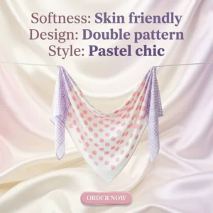 Silk Like Scarf Women’s Fashion Pattern Large Square Satin Headscarf For Welcome Gifts