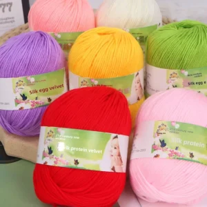 Silk Protein Fleece Baby Milk Acrylic Blended Yarn Ring Spun 6532 Model Sweater Hat Shoes Doll Crochet DIY Knitting