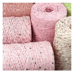 Silver Dot Paper Rope 100g sequin raffia yarn 2mm rope for DIY handmade bag and hat