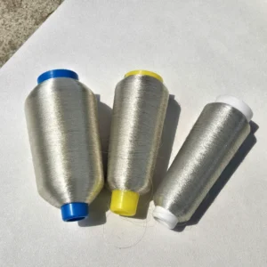 Silver Metallic Mercerized High Tenacity Embroidery Thread Polyester Filament Inner Core for Sewing & Crochet