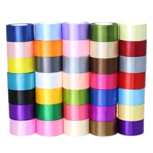 Single Face Glitter Metallic Ribbon Webbing 1″ (25mm) High Tenacity Woven Solid Color 25 Yards Roll for Gift Christmas