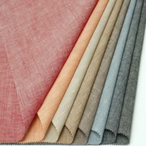 Skin friendly Linen Cotton Yarn Dyed Chambray Fabric 138cm 113gsm Cool Breathable Fabric for Spring Summer Apparel