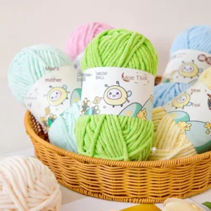 Snowball Cute Dyed Chenille 100% Polyester Handmade DIY Woven Blanket Crochet Scarf Doll Wrapping Thread