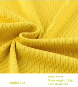 Soft 180GSM Modal Spandex Rib Knit Fabric for Loungewear and Intimates
