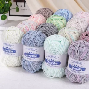 Soft Chenille Yarn 50g 100% Polyester Anti Pilling Dyed Crochet Knitting Yarn for Sweater Hat Scarf DIY 22 Colors Ready to Ship