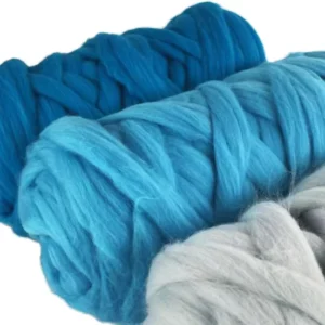 Soft Chunky Jumbo Fancy Dyed 100% Merino Wool Woolen Yarn for Needle Wet Felting Handcrafts Spinning Eco Friendly