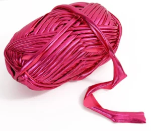 Soft Colorful Metallic Polyester Cloth Yarn for Crochet Hand Woven T Shirt Yarn for DIY Punk Style Bags