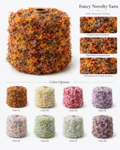 Soft Fluffy Flower Fancy Yarn Space Dyed Acrylic Polyester Blend Chrysanthemum Yarn for Hand Knitting Crochet Sweater Scarf Toys