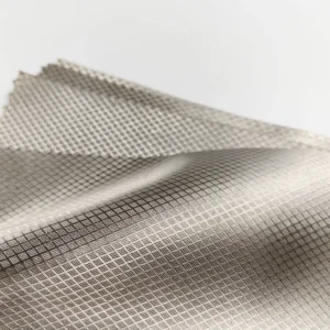 Soft Metallic Nickel Copper Conductive Yarn Dyed Woven RFID Blocking Waterproof Anti Radiation Faraday Cloth Fabric Dress Bag