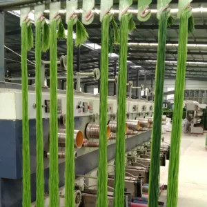 Soft PE Fibrillated Yarn Green Artificial Grass Yarn Diamond S W M Stem Shape PE Monofilament Sports Grass Yarns