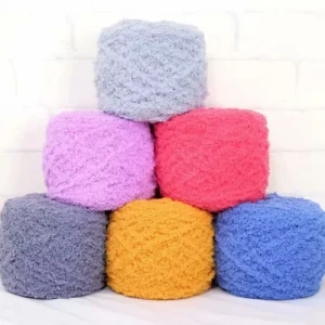 Soft Warm Fancy Yarn Dyed Coral Fleece Polyester Baby NM 1/2 CK884 OEM CN JIA for Hand Knitting