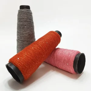 Soft Wool Blend Glitter Sequin 22S/2 Acrylic Fancy Spun Yarn with Custom Color for Knitwear & Textile Weaving