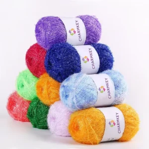 Soft and Comfortable 100% Polyester Dish Washing Crochet Knitting Sparkle Scrubby Yarn for Dish Soap Yarn Crochet