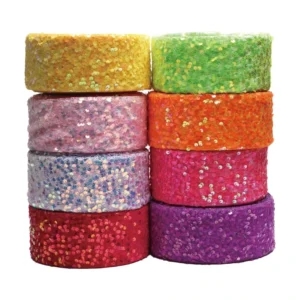 Solid Color Sequins Single Face Hair Bow Webbing Lace Glitter Metallic Polyester Embroidered 7.5cm DIY Intrigue Hairpin