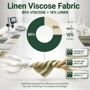 Solid Dyed Viscose Linen Fabric Enzyme Washed Soft Rayon Linen Blend Material for Garment Manufacturer