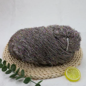 Spun Gold Blended Feather Yarn Hand Knitting Fancy Yarn Metallic Yarn