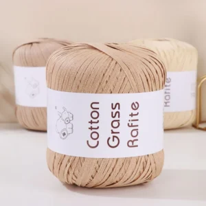 Spun Pure Cotton Fancy Yarn Dyed Anti Pilling for Hand Knitting Bags Hats Raffia Crochet