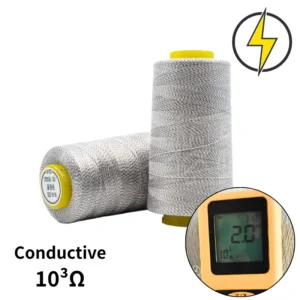 Stainless Steel Spun Conductive Sewing Thread Metallic Yarn for ESD Garments Touch Screen Gloves Smart Textiles Custom Count