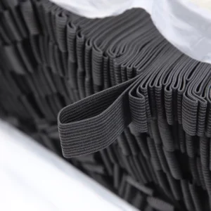 Stock 4cm Black and white Horizontal Crochet Elastic Band Thickened High elastic Thailand Latex Yarn Polyester for Bags Garment
