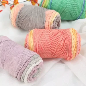 Strong 5Ply 100g/2mm Rainbow Dyeing Moisture-Absorbent Anti-Pilling Acrylic Blended Fancy Yarn Scarf Blanket